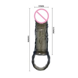Sex Product Penis Extender Sleeve Wibrator Cock Ring Silikon do prezerwatyw seksualnych