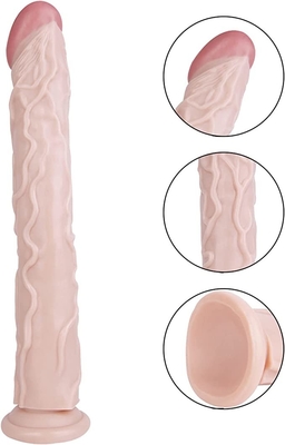 15-calowy realistyczny, elastyczny, gruby, realistyczny ogromny potwór Dildo z mocną przyssawką