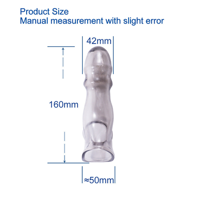 Elastyczność Crystal Clear TPE Miękka nakładka na penisa dla mężczyzn Penis Extender Sex Toy