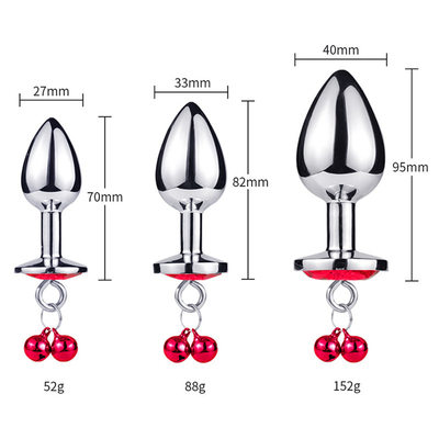 Anal sex toys wtyczka tyłek ze stali nierdzewnej kryształ 3 sztuk Set metalowy wtyczka analna z dzwonkiem