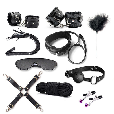 10 sztuk/zestaw SM Produkty Bondage PU Skóra Fetish Kit Ograniczenia Niewolnik Seks Zabawka Bondage dla par