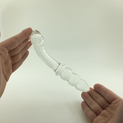 Szklany dildo Penis Kryształowy analne koralików pośladek Plug Szklany dildo dla kobiet