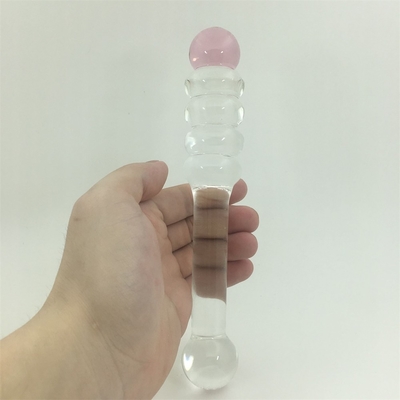 Duży kryształowy dildo szklany Yoni Wand G Spot Sex Toys Glass Dildo Clear Anal Butt Plug dla kobiet Masaż pochwy