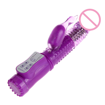 Wypłatna obrotowa siła napędowa G Spot Dildo Podwójna cipka Królik seks wagina wibrator dla kobiet Kobieta łechtaczka Seks zabawka