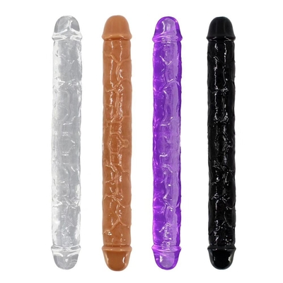 Super miękki, dwugłowy dildo z TPE, realistyczny penis dla kobiety.