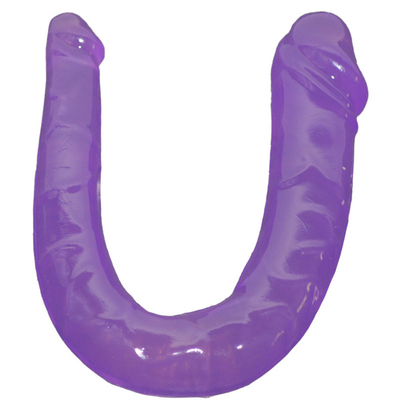 Medyczny dildo TPE Dildo w kształcie U Podwójny penis do masturbacji kobiet