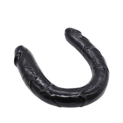 Medyczny dildo TPE Dildo w kształcie U Podwójny penis do masturbacji kobiet