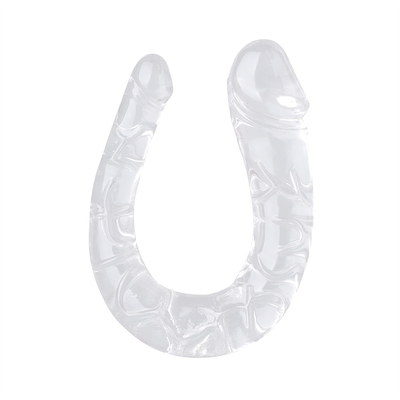 Medyczny dildo TPE Dildo w kształcie U Podwójny penis do masturbacji kobiet