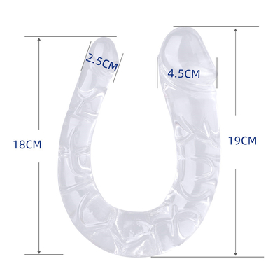 Medyczny dildo TPE Dildo w kształcie U Podwójny penis do masturbacji kobiet