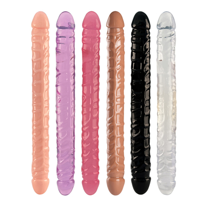 Jellies-Realistyczny Podwójny Dong Dorośli Dildo Zabawki Sexualne Dla Lesbijek wodoodporne Elastyczne Dildo Dla Kobiet