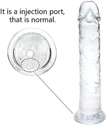 Realistyczny Dildo dla początkujących, 7 cali Crystal G-Spot Dildos, elastyczny Penis Penis z kubkiem do wysypania dla Hand Free Pl