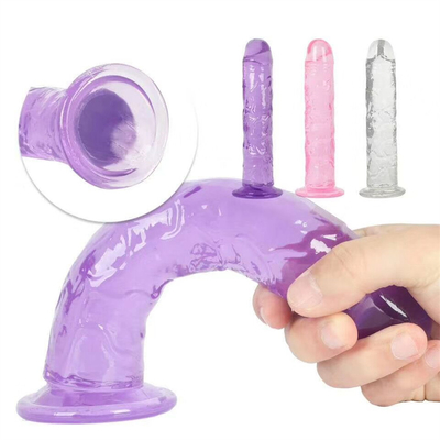Realistyczny Dildo dla początkujących, 7 cali Crystal G-Spot Dildos, elastyczny Penis Penis z kubkiem do wysypania dla Hand Free Pl