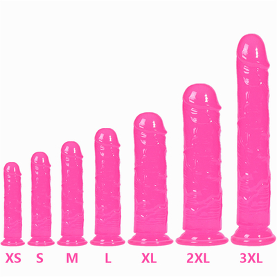 Realistyczny Dildo dla początkujących, 7 cali Crystal G-Spot Dildos, elastyczny Penis Penis z kubkiem do wysypania dla Hand Free Pl