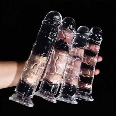 Realistyczny Dildo dla początkujących, 7 cali Crystal G-Spot Dildos, elastyczny Penis Penis z kubkiem do wysypania dla Hand Free Pl
