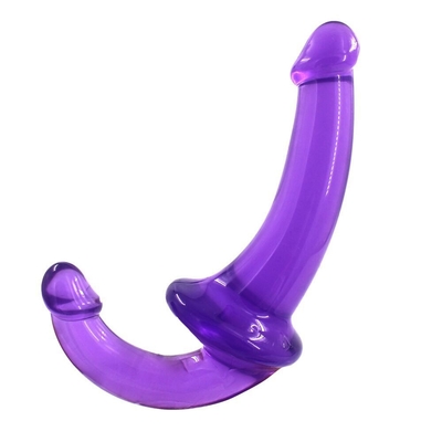 Erotyczny podwójny końcówka wysokiej przejrzystości TPE Penis Strapon Penis Lesbijskie zabawki seksualne bez pasków Dildo