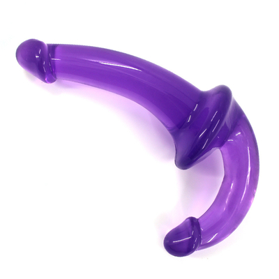 Erotyczny podwójny końcówka wysokiej przejrzystości TPE Penis Strapon Penis Lesbijskie zabawki seksualne bez pasków Dildo