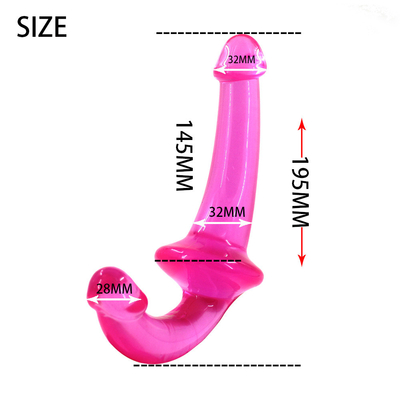 Erotyczny podwójny końcówka wysokiej przejrzystości TPE Penis Strapon Penis Lesbijskie zabawki seksualne bez pasków Dildo