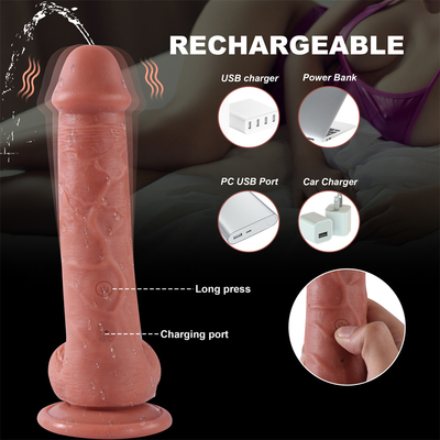 Chińska Fabryka Realistyczne Pchnięcie Kobieta Masturbacja Płynny silikon Bezprzewodowe Teleskopowe Teleskopowe Dildo Vibrator