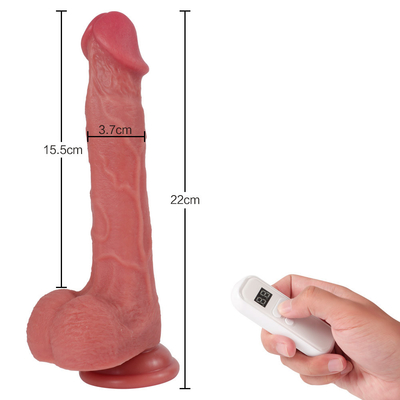 Bezprzewodowe sterowanie zdalnym Penis silikonowy Masturbacja kobiet Produkty dla dorosłych Zabawki seksualne Ogrzewanie Teleskopowe wibratory dildo
