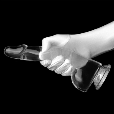 Realistyczny, przejrzysty Dildo 8,6 cala Przejrzysty, małe glany, duży, gruby Dildo z kubkiem wysysającym, elastyczny penisa z galaretką.
