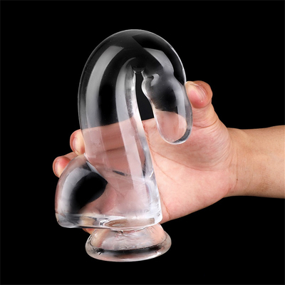 Realistyczny, przejrzysty Dildo 8,6 cala Przejrzysty, małe glany, duży, gruby Dildo z kubkiem wysysającym, elastyczny penisa z galaretką.