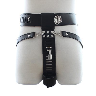 PU skóra męski pas czystości z wibrującym Anal Plug Harness