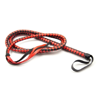 Premium Mikrofiber Skóra Bull Whip, 1,9m Red Bull Whip, luksusowy spleciony Flogger konia BDSM Whip zabawki