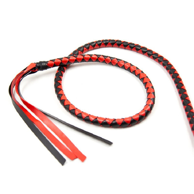 Premium Mikrofiber Skóra Bull Whip, 1,9m Red Bull Whip, luksusowy spleciony Flogger konia BDSM Whip zabawki