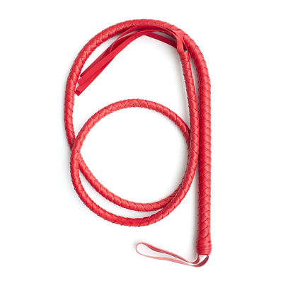 Premium Mikrofiber Skóra Bull Whip, 1,9m Red Bull Whip, luksusowy spleciony Flogger konia BDSM Whip zabawki