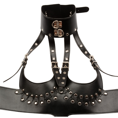 Ubranie Na szyję Przytrzymaj sztuczną skórę Body Harness Strap Wear Cupless Cool Adult Games Produkty seksualne