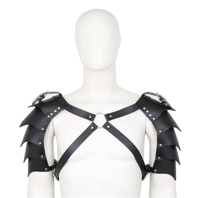 Najnowszy fajny design BDSM Bondage Fetish Mężczyzna Paska na ramieniu fałszywa skóra gejowska czarna paska na piersi