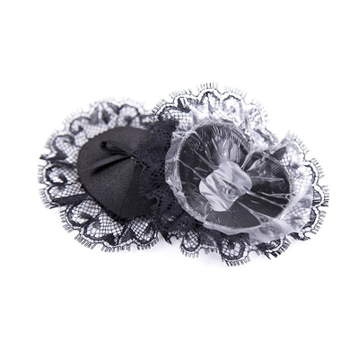 Czarny PU Seksowny Pokrycie sutka Pasty piersi Zdrowie seksualne Bowknot SM Pokrycie sutka