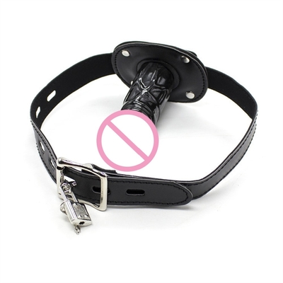 SM Dorośli Erotyka Dildo Wtyczki do ust Długie czarne dildo do seksu Otwarte usta Bondage Gag Alternatywne produkty dla dorosłych Erotika M