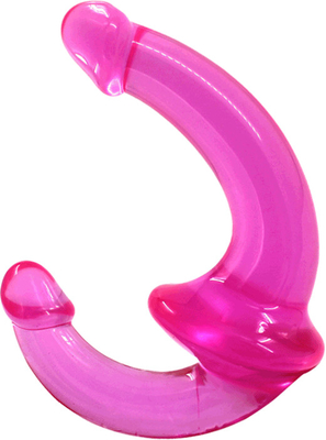 Erotyczny podwójny końcówka wysokiej przejrzystości TPE Penis Strapon Penis Lesbijskie zabawki seksualne bez pasków Dildo