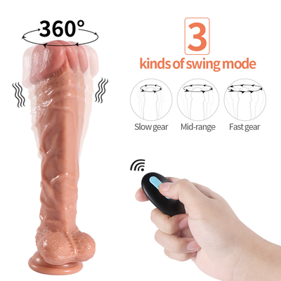 10-calowy wibracyjny, obrotowy, realistyczny wibrator z PVC, masażer wibracyjny dla kobiet łechtaczki G Spot