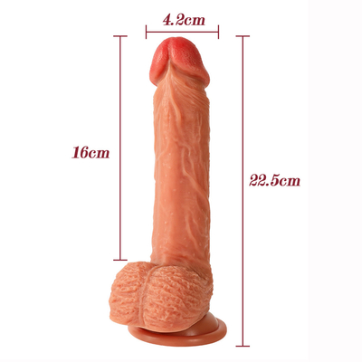 Bezprzewodowe zdalne sterowanie Wielkie realistyczne zdalne sterowanie Wielkie dildo wibrator Wielkie pchnięcie dildo z silną kubką ssącą