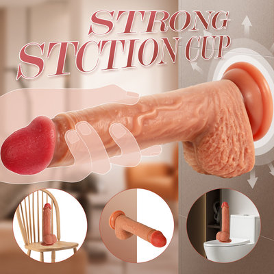 Bezprzewodowe zdalne sterowanie Wielkie realistyczne zdalne sterowanie Wielkie dildo wibrator Wielkie pchnięcie dildo z silną kubką ssącą