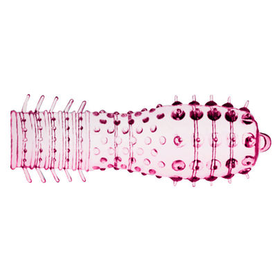 Crystal Penis Cock Ring Sleeve Climax Delayed TPE Ring Różowy / Niebieski
