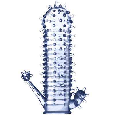 Crystal Penis Cock Ring Sleeve Climax Delayed TPE Ring Różowy / Niebieski