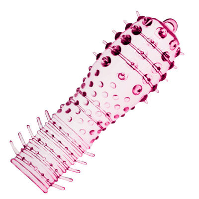 Crystal Penis Cock Ring Sleeve Climax Delayed TPE Ring Różowy / Niebieski
