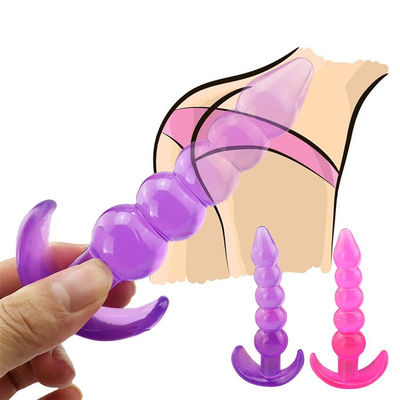 Bumpy Delight Elastyczny wodoodporny korek analny z gumy TPE z gładkimi przyrostowymi koralikami