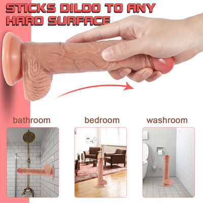 Obracający się 8-calowy realistyczny teleskopowy penis do stymulacji punktu G łechtaczki